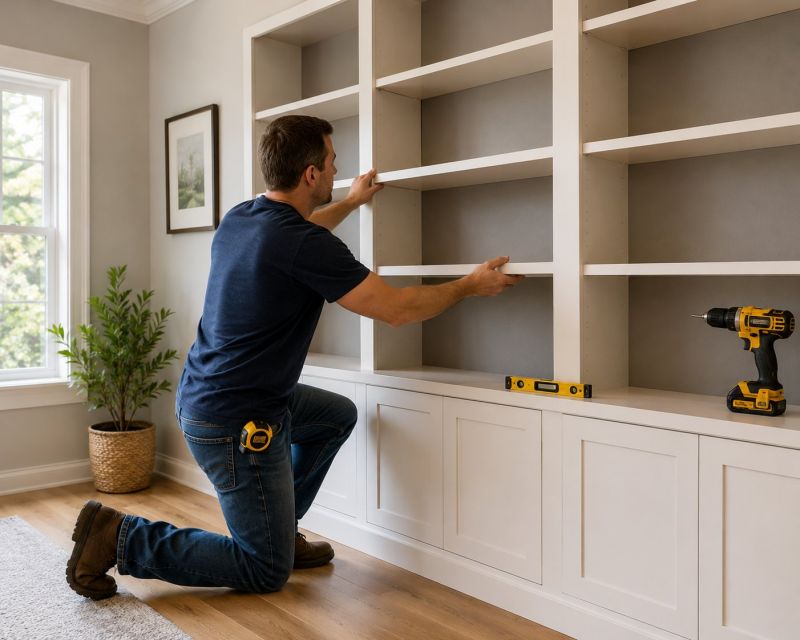 Custom Bookshelves Installation in Winston Salem, NC