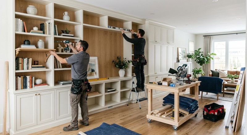 Built In Bookcase Installation in Fairfax, VA