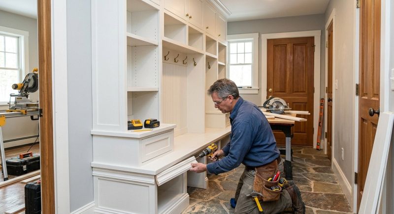 Mudroom Shelving Installation in Durham, NC